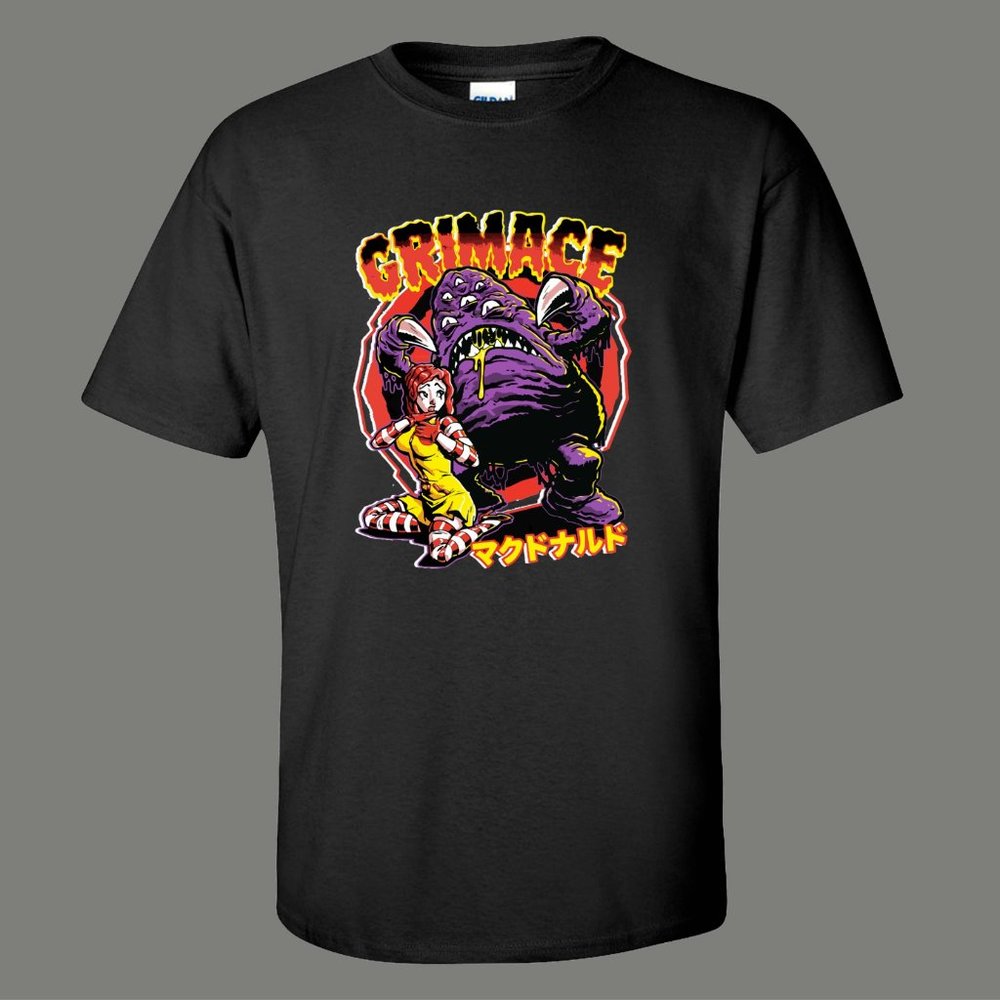 GRIMACE FAST FOOD HORROR ART PARODY QUALITY Shirt - Picture 2 of 2